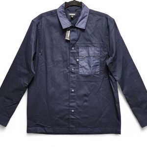 Express Shirt Mens Medium Navy Blue Snap‎ Up Cotton Long Sleeve NEW w/ Tag